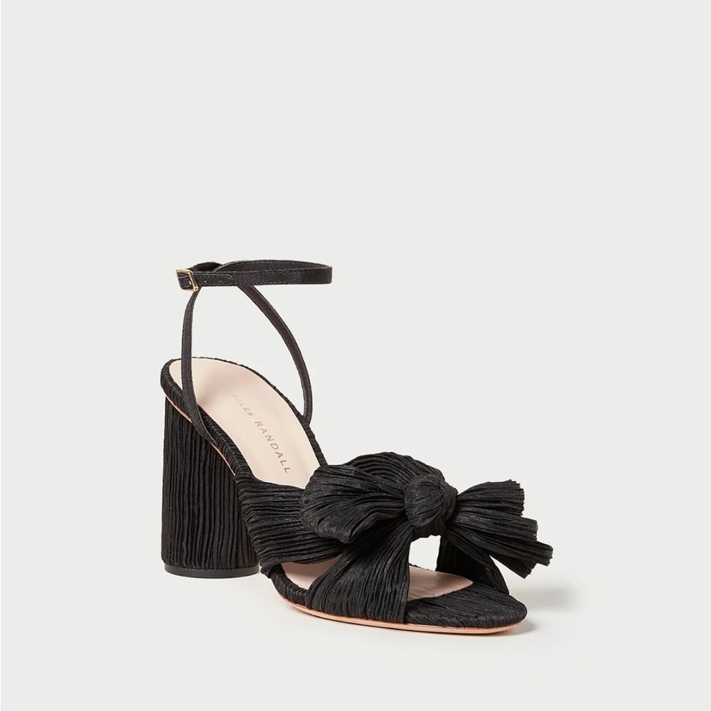 Loeffler Randall Camellia Black Pleated Bow Heel